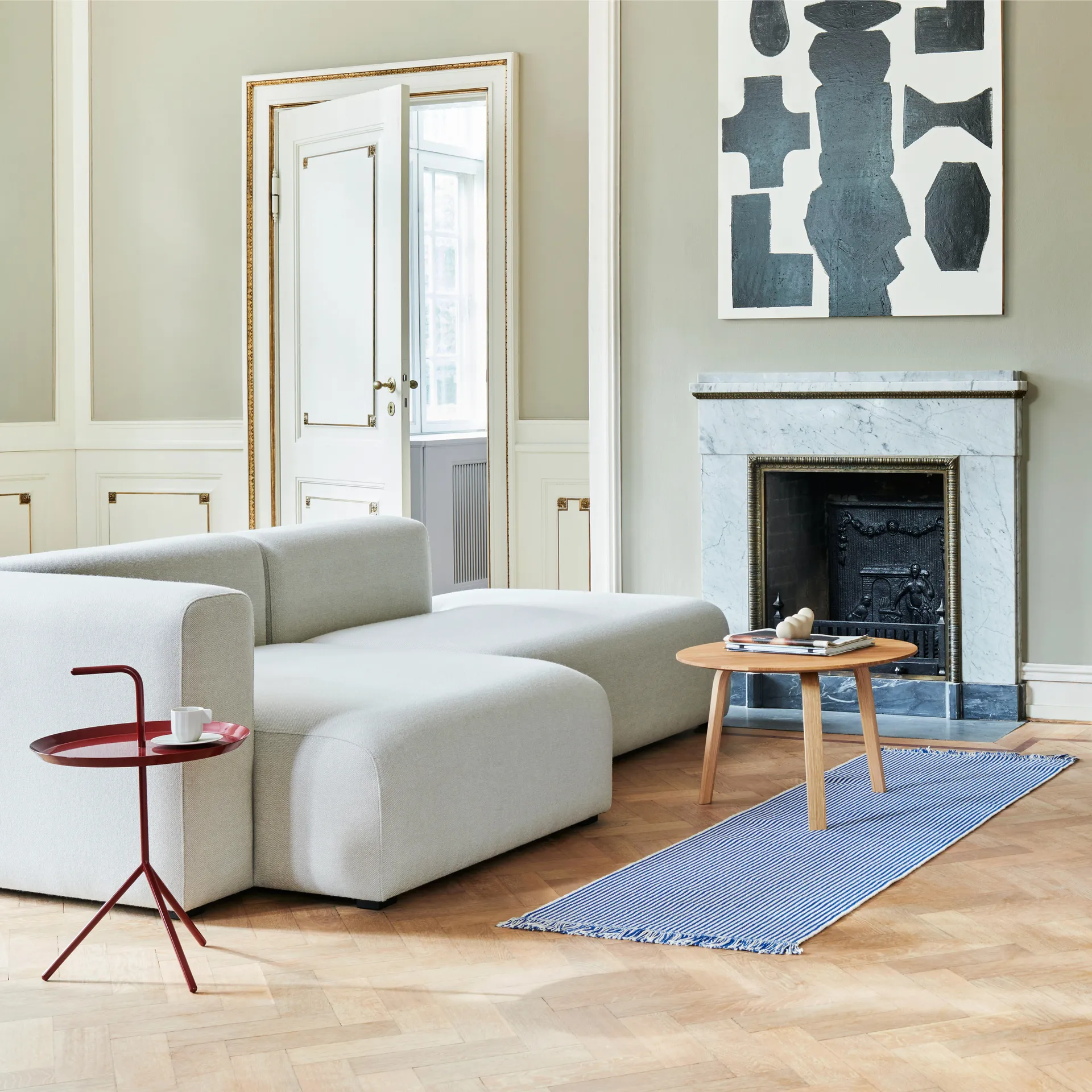 Stripes and Stripes gulvteppe 60x200 cm, Bluebell ripple HAY