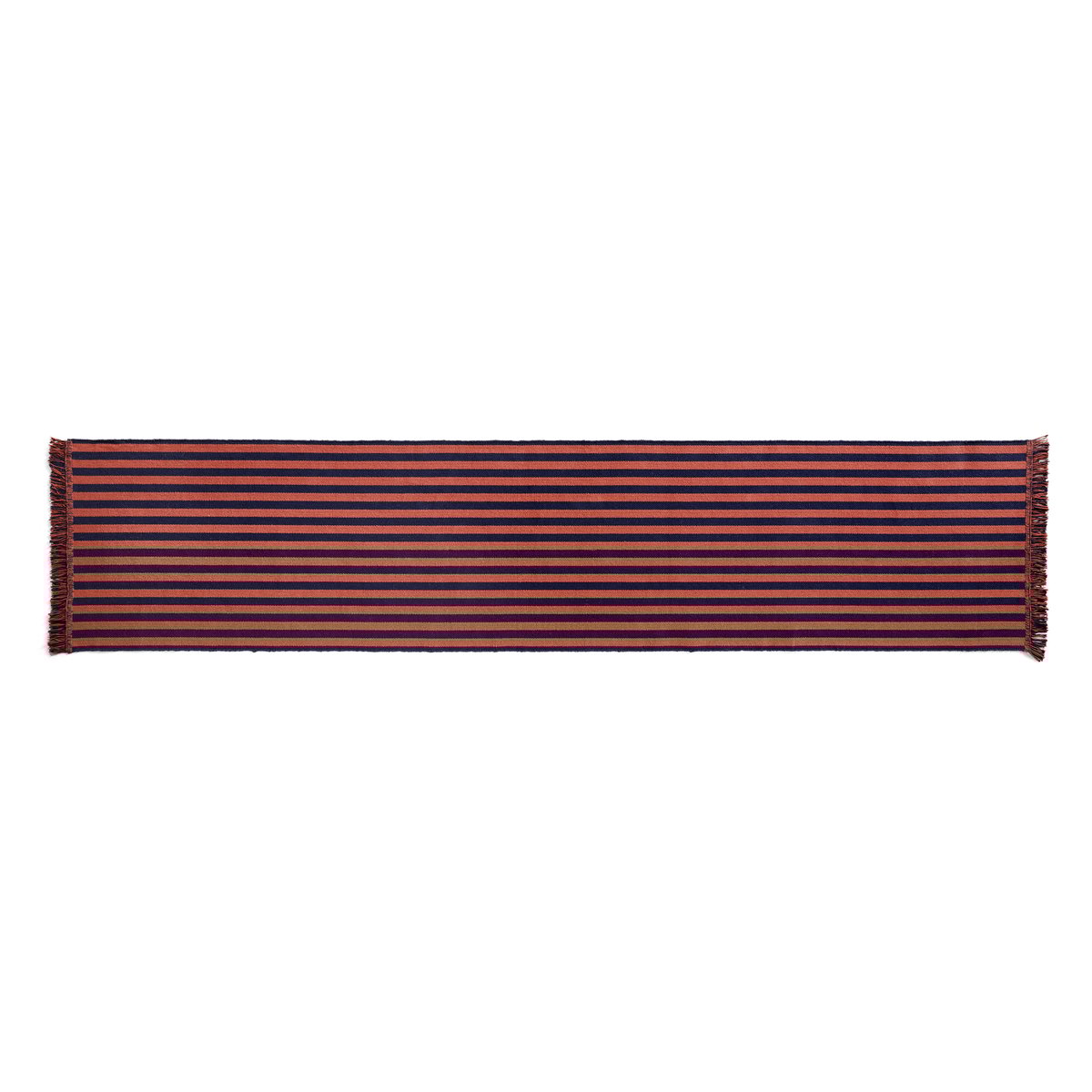 Bilde av HAY Stripes and Stripes gulvteppe 65x300 cm Navy cacao
