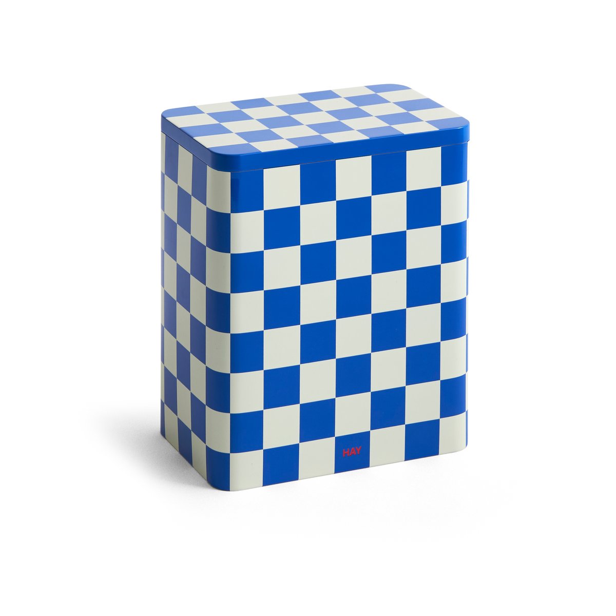 HAY Tin Container oppbevaringsboks large Blue-off white