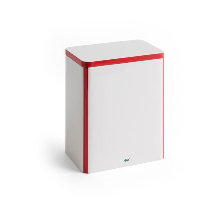 Tin Container oppbevaringsboks large - Off white-red - HAY