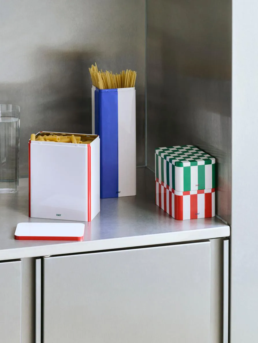 Tin Container oppbevaringsboks medium, Black-off white HAY