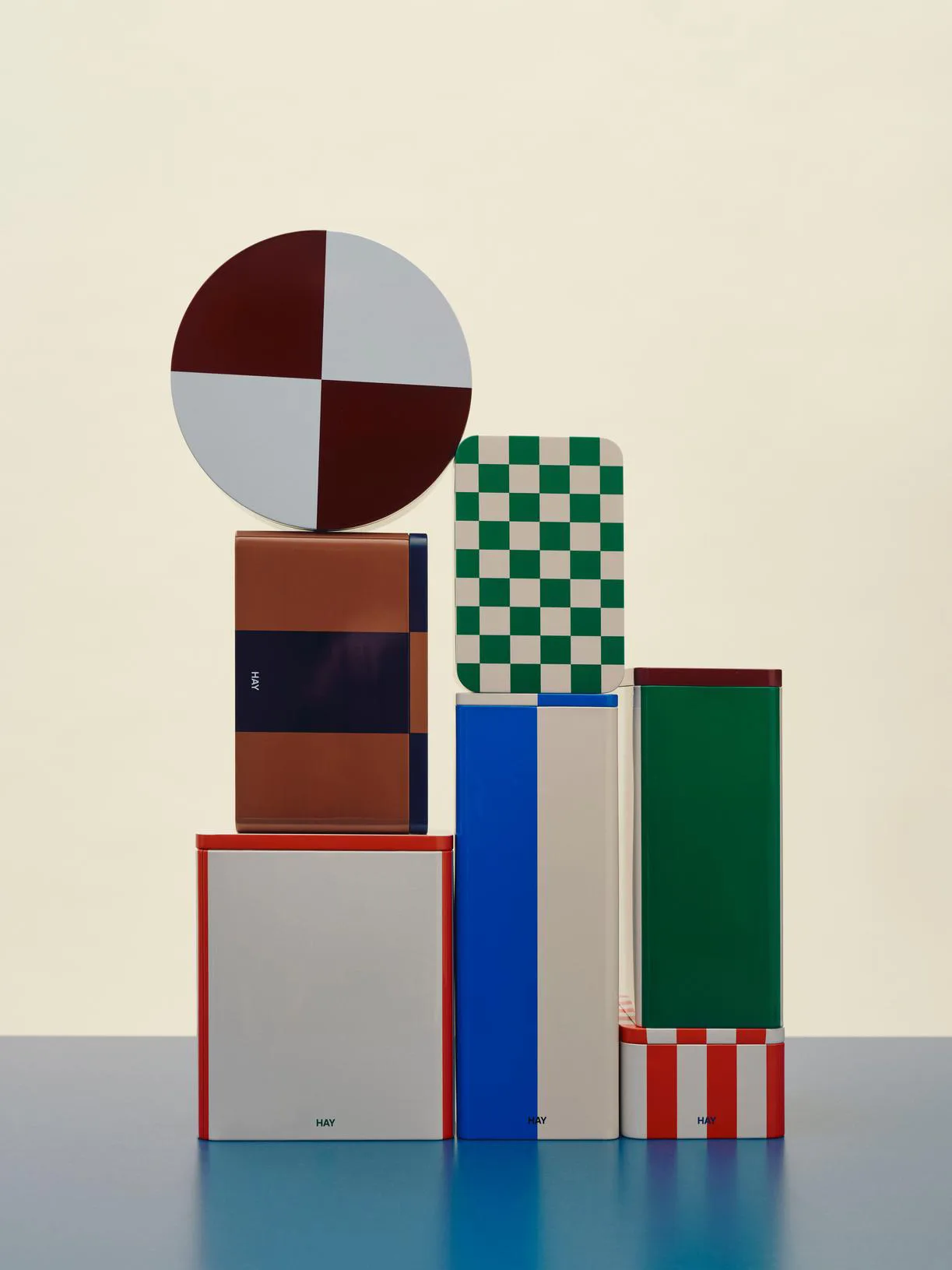 Tin Container oppbevaringsboks medium, Black-off white HAY