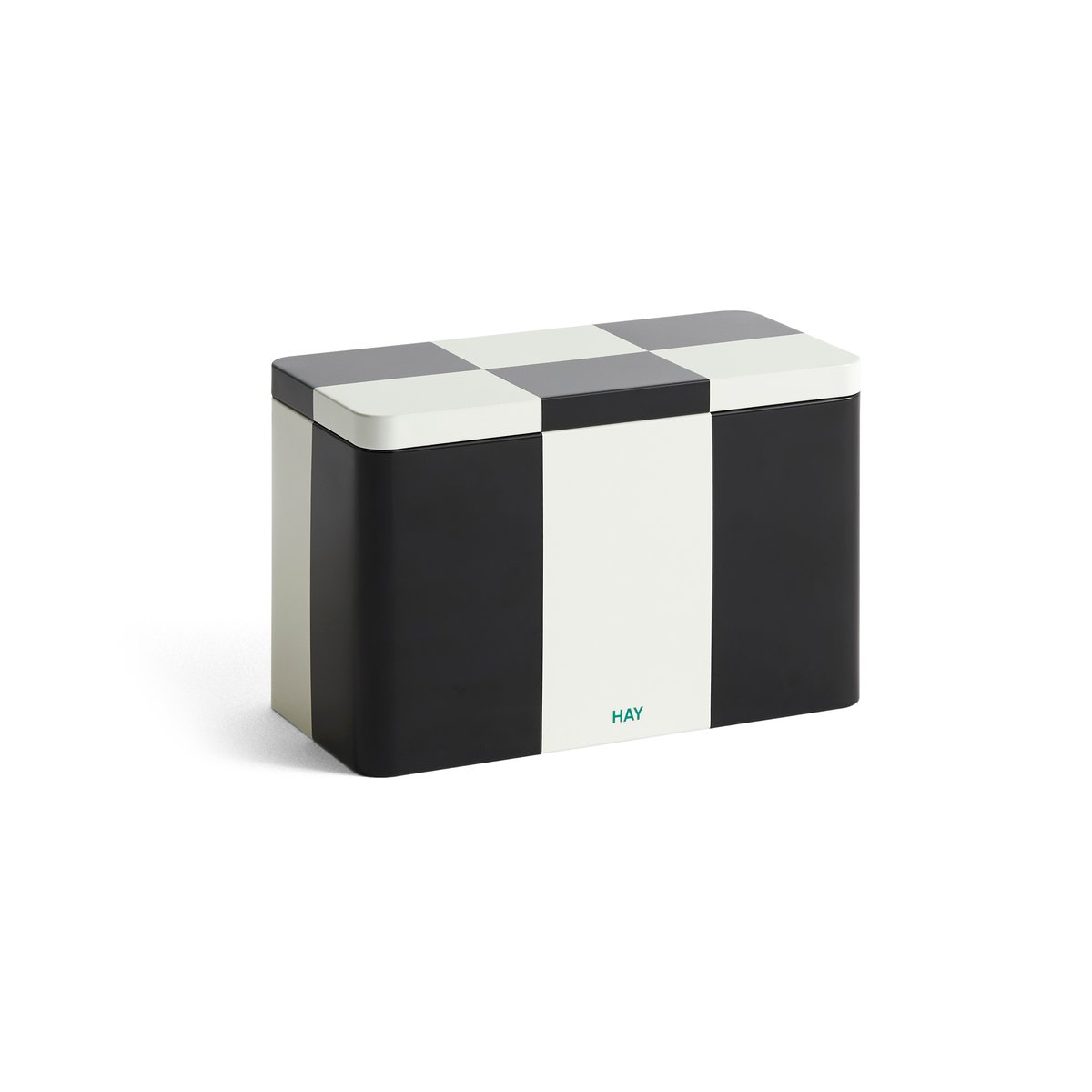 Bilde av Tinn oppbevaringsboks medium, black/off-white