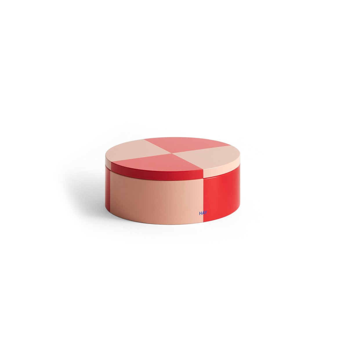HAY Tin Container oppbevaringsboks Round red-soft pink