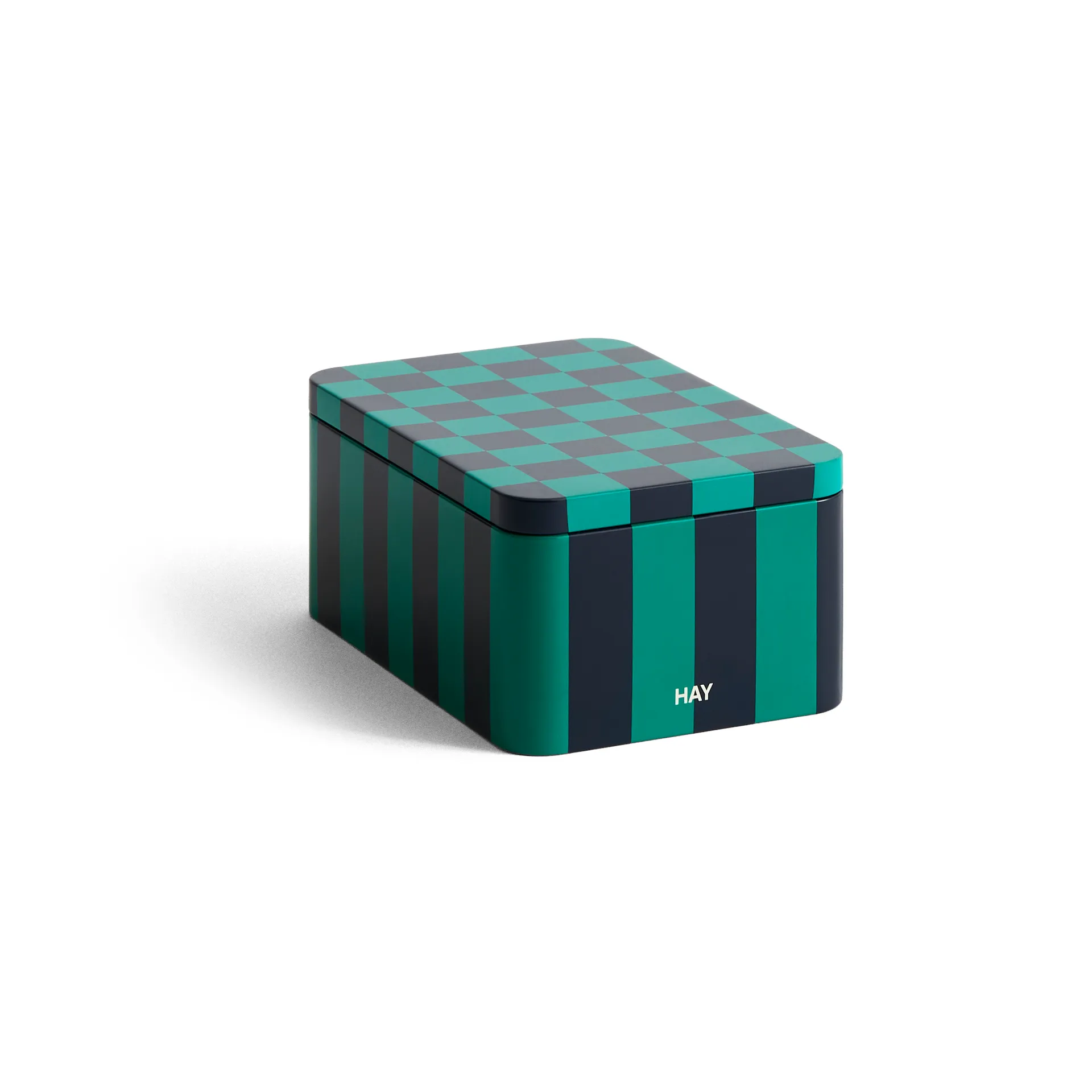 Tin Container oppbevaringsboks small, Green-dark blue HAY