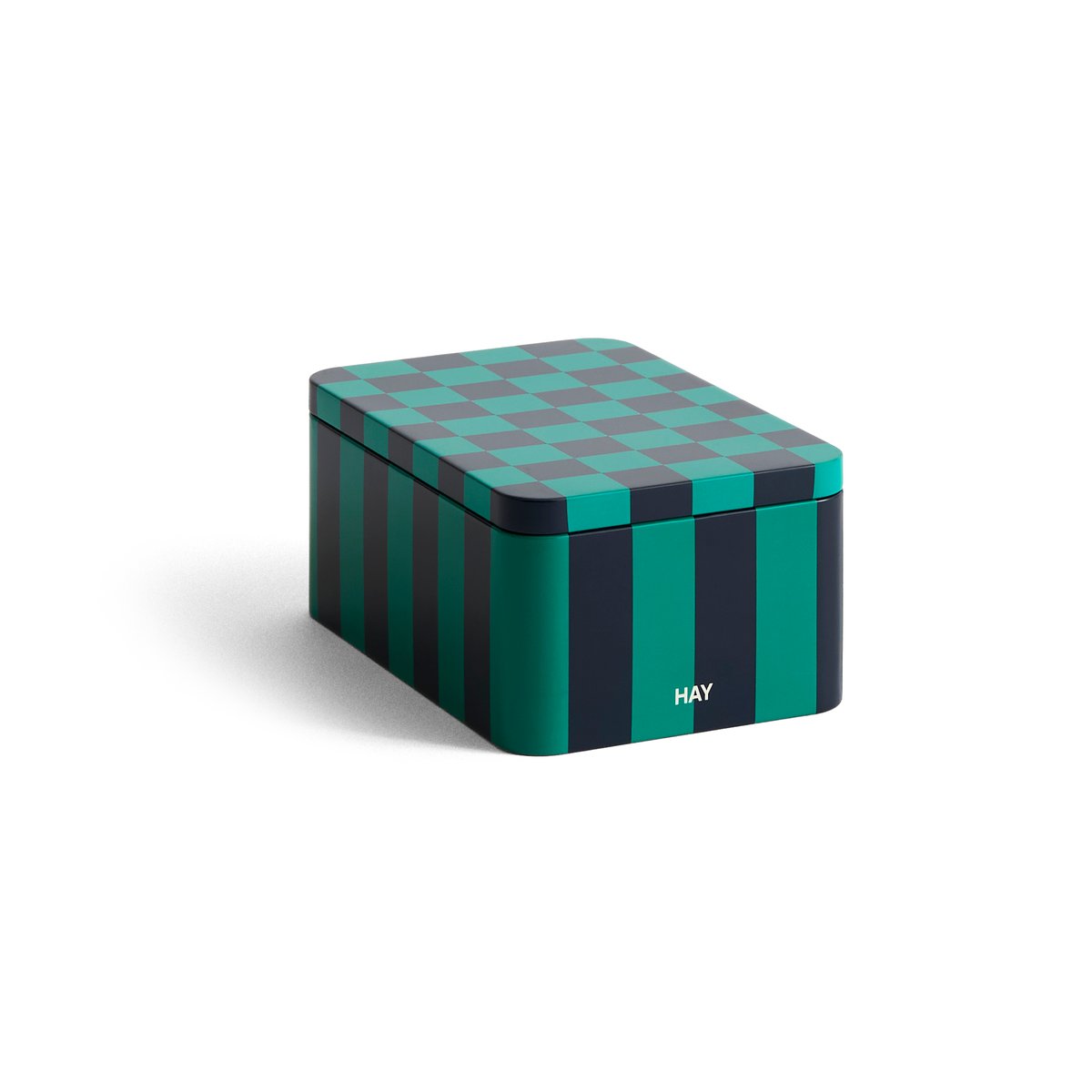 HAY Tin Container oppbevaringsboks small Green-dark blue