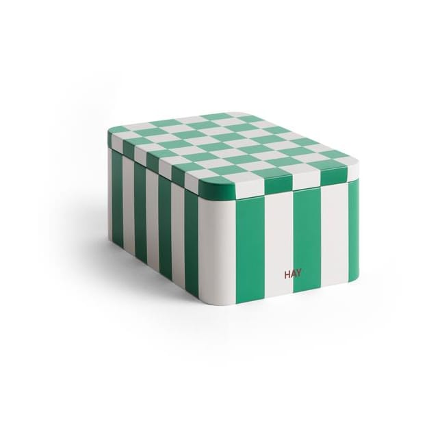 Tin Container oppbevaringsboks small - Green-off white - HAY