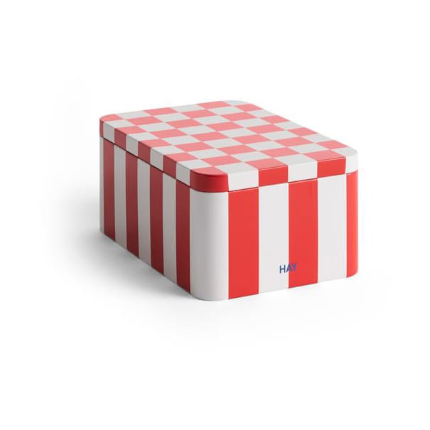 Tin Container oppbevaringsboks small - Red-off white - HAY