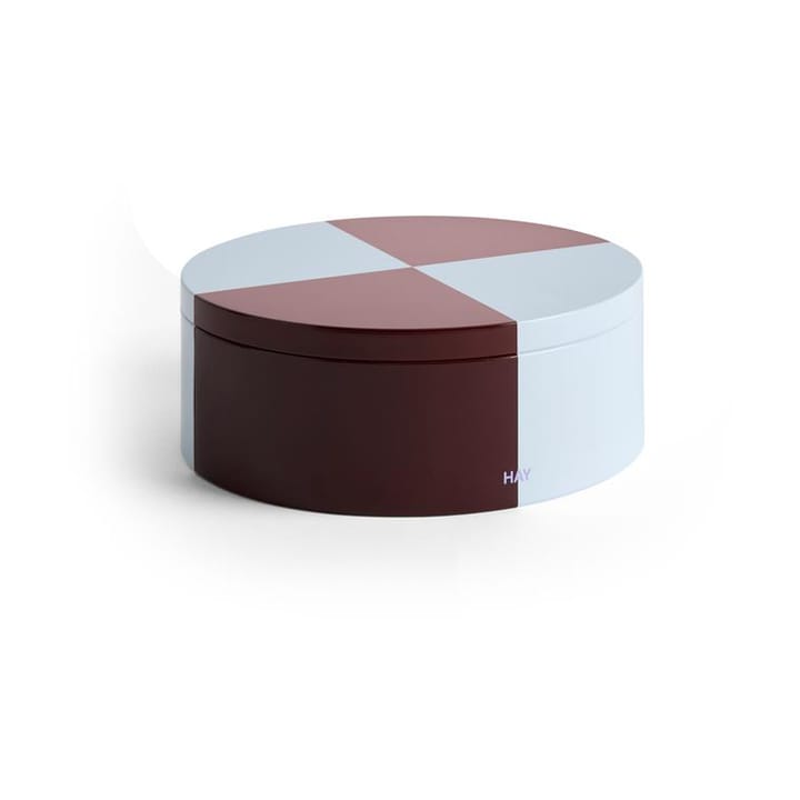 Tin Container Round oppbevaringsboks - Burgundy-ice blue - HAY