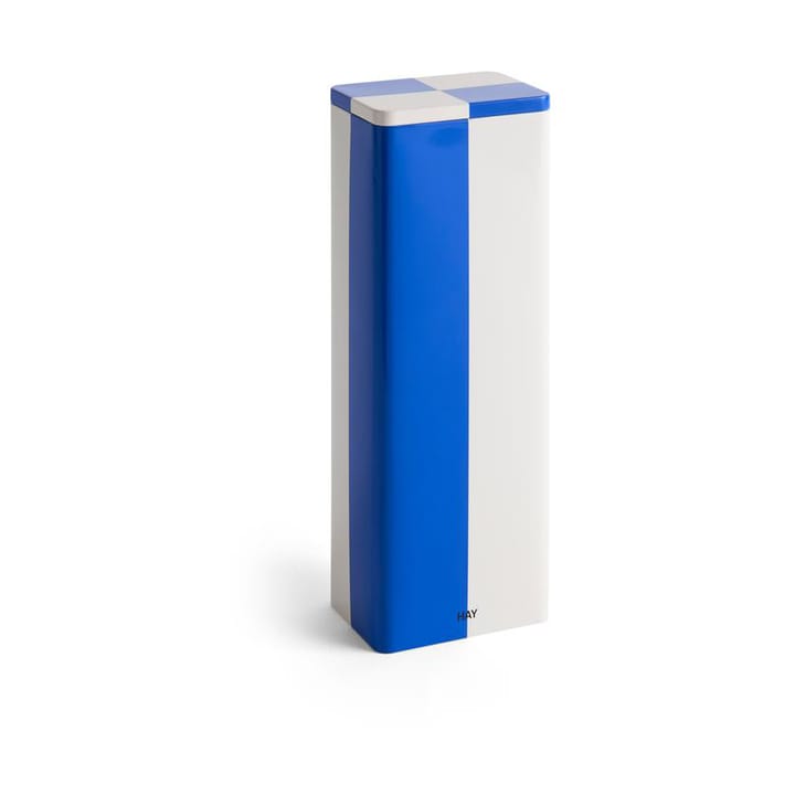 Tin Container Slim oppbevaringsboks - Slim blue-off white - HAY
