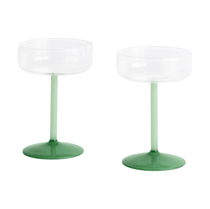 Tint coupe glass 20 cl 2-pakning - Clear-jade light green-jade dark green - HAY