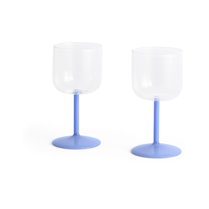 Tint vinglass 25 cl 2-pakning - Clear-jade light blue - HAY