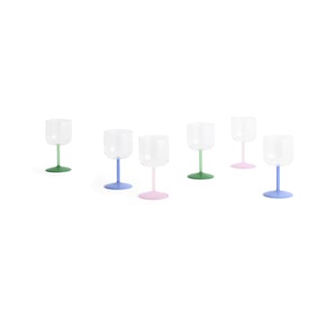 Tint vinglass 25 cl 2-pakning - Clear-jade light green-jade dark green - HAY