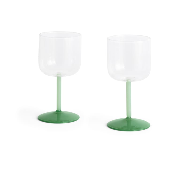 Tint vinglass 25 cl 2-pakning - Clear-jade light green-jade dark green - HAY