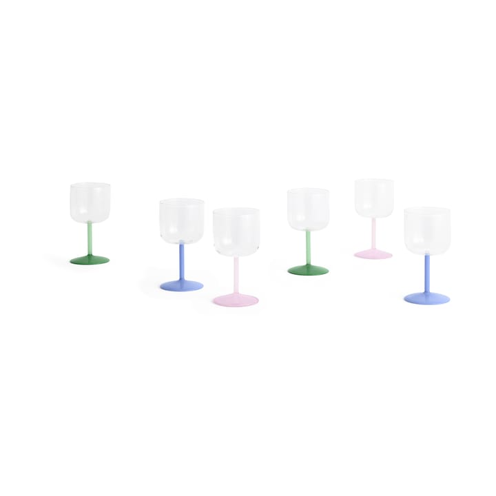 Tint vinglass 25 cl 2-pakning, Grønn-rosa HAY