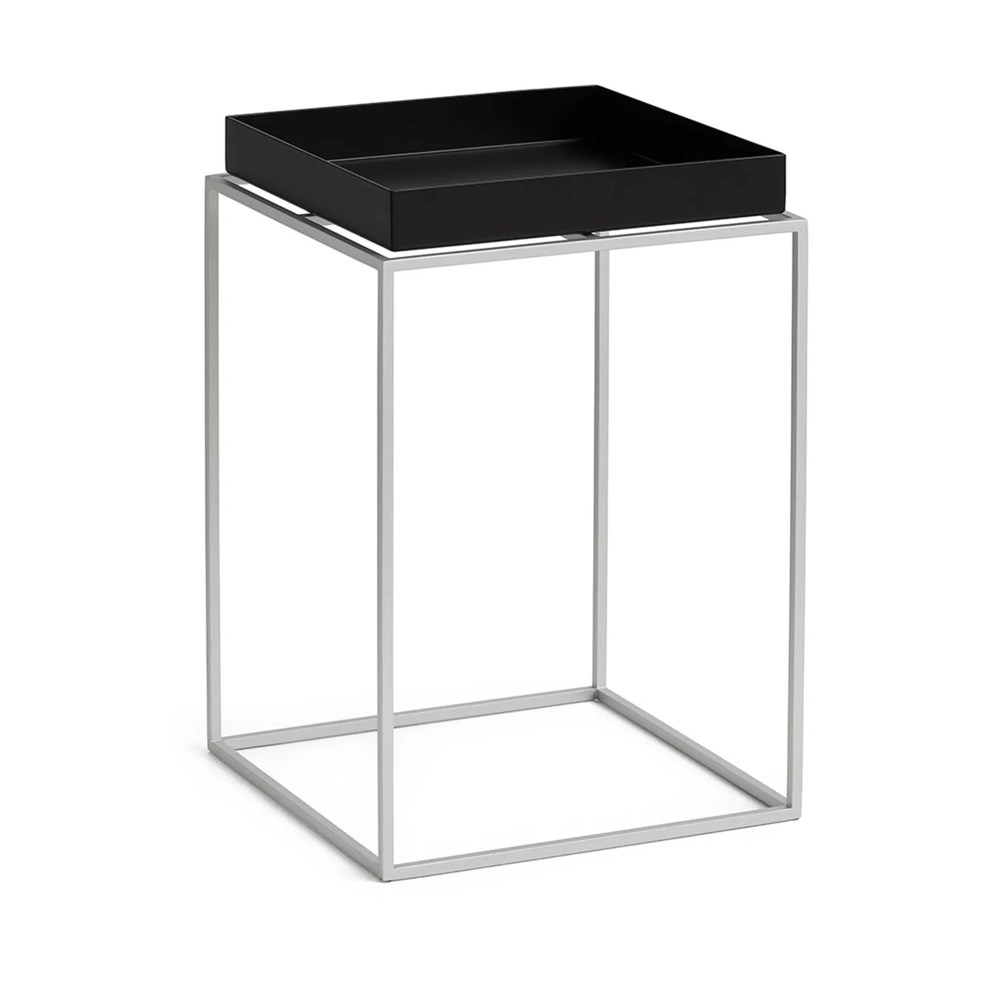Tray Table medium brettbord, Black-silikon grå, 30x30x44 cm HAY