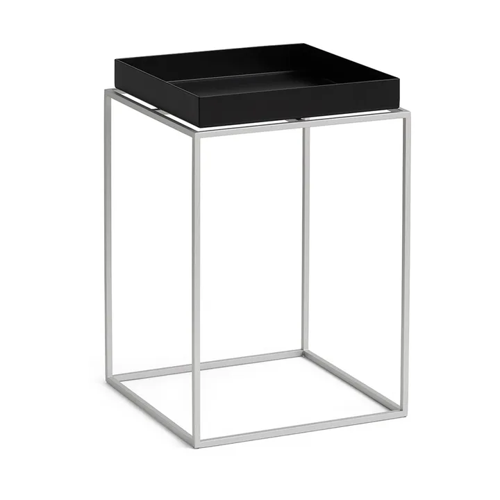 Tray Table medium brettbord - Black-silikon grå, 30x30x44 cm - HAY