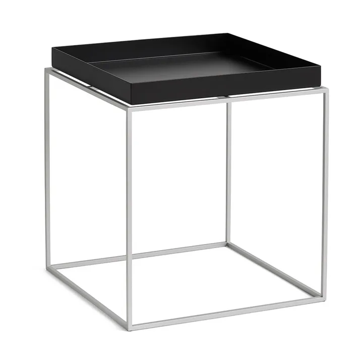 Tray Table medium brettbord - Black-silikon grå, 40x40x44 cm - HAY