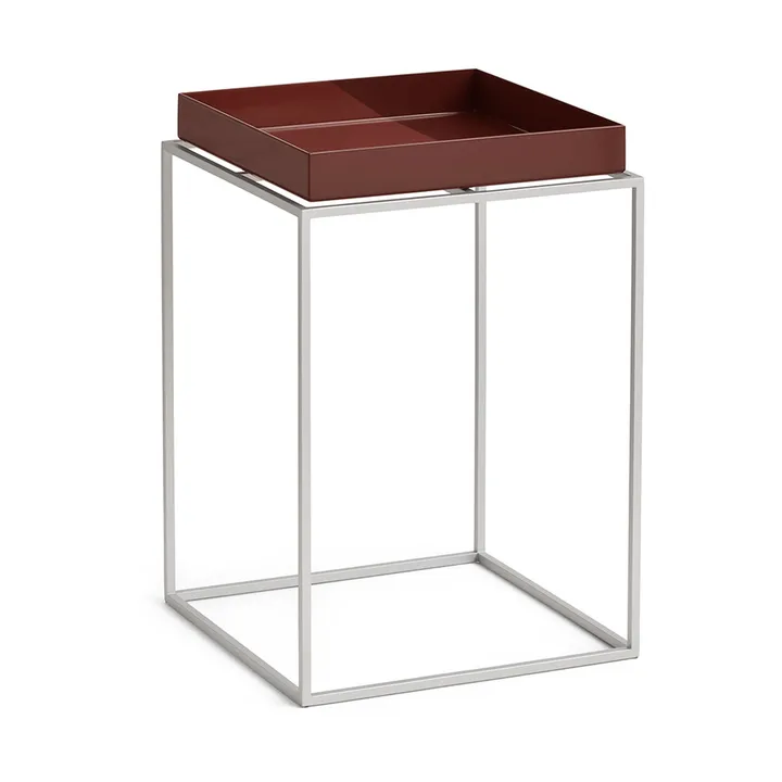 Tray Table medium brettbord - Chocolate-silikon grå, 30x30x44 cm - HAY