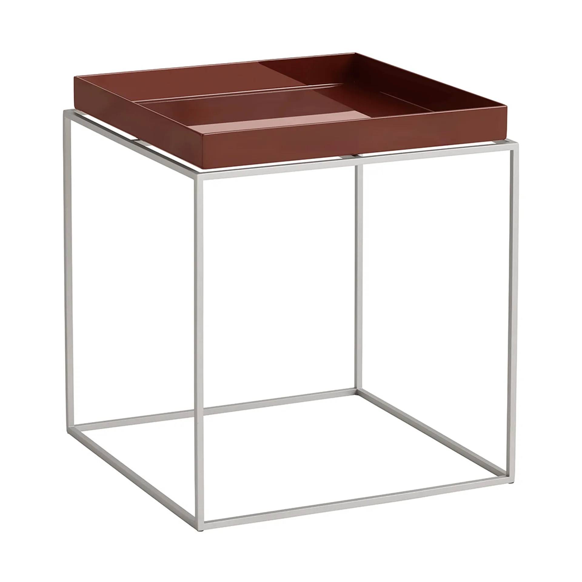 Tray Table medium brettbord, Chocolate-silikon grå, 40x40x44 cm HAY
