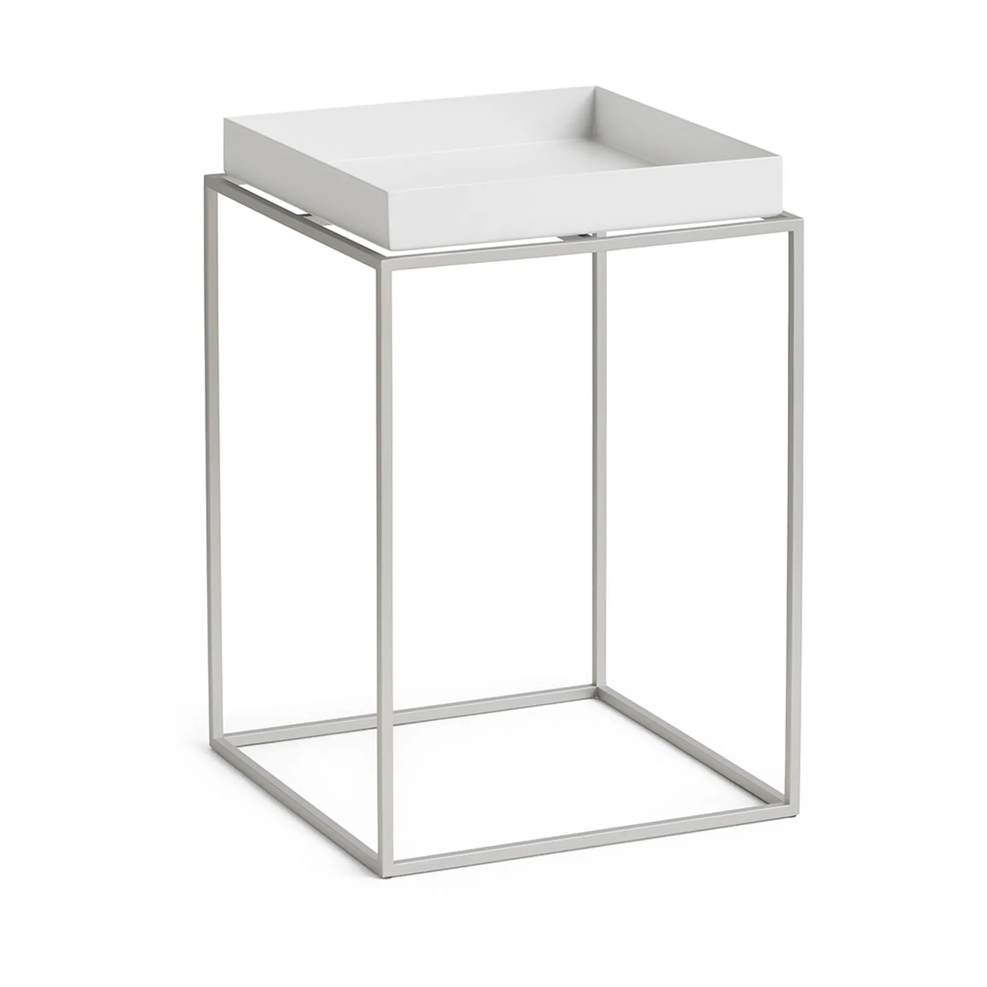 Tray Table medium brettbord, White-silikon grå, 30x30x44 cm HAY
