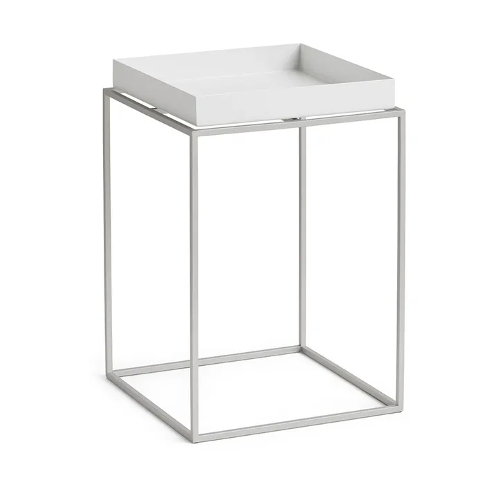 Tray Table medium brettbord - White-silikon grå, 30x30x44 cm - HAY