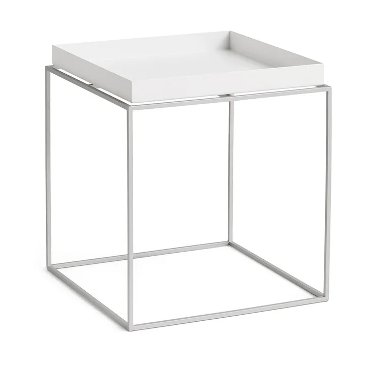 Tray Table medium brettbord - White-silikon grå, 40x40x44 cm - HAY