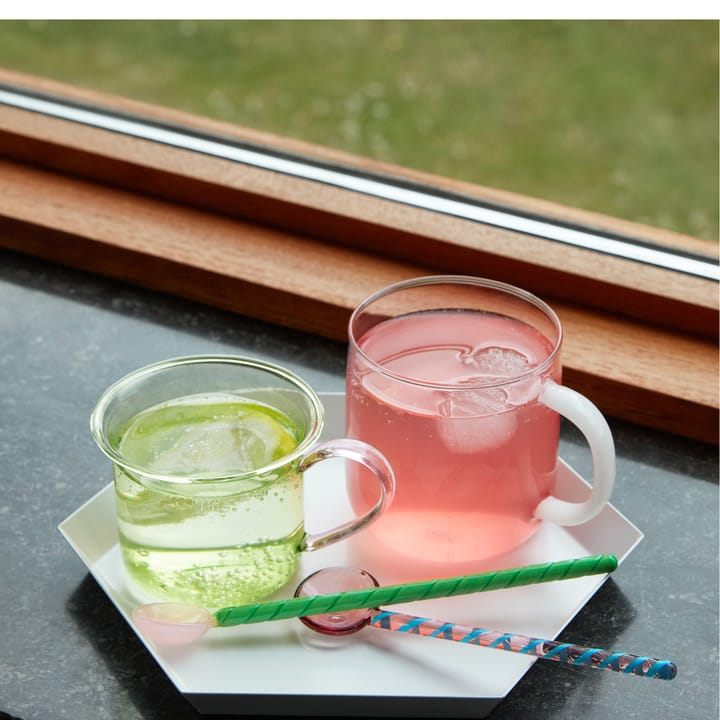 Twist glasskje 2-stk. - Turquoise-light pink - HAY