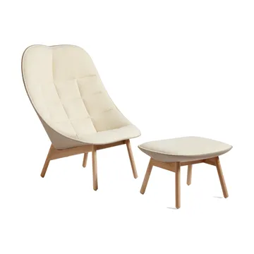 Uchiwa fotskammel - Cream A5-eik-canvas 244 - HAY