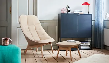 Uchiwa fotskammel - Cream A5-eik-canvas 244 - HAY