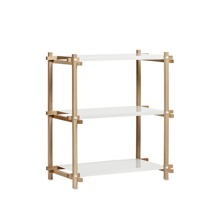 Woody Column hylle, Oak-white lacquered shelf, low HAY