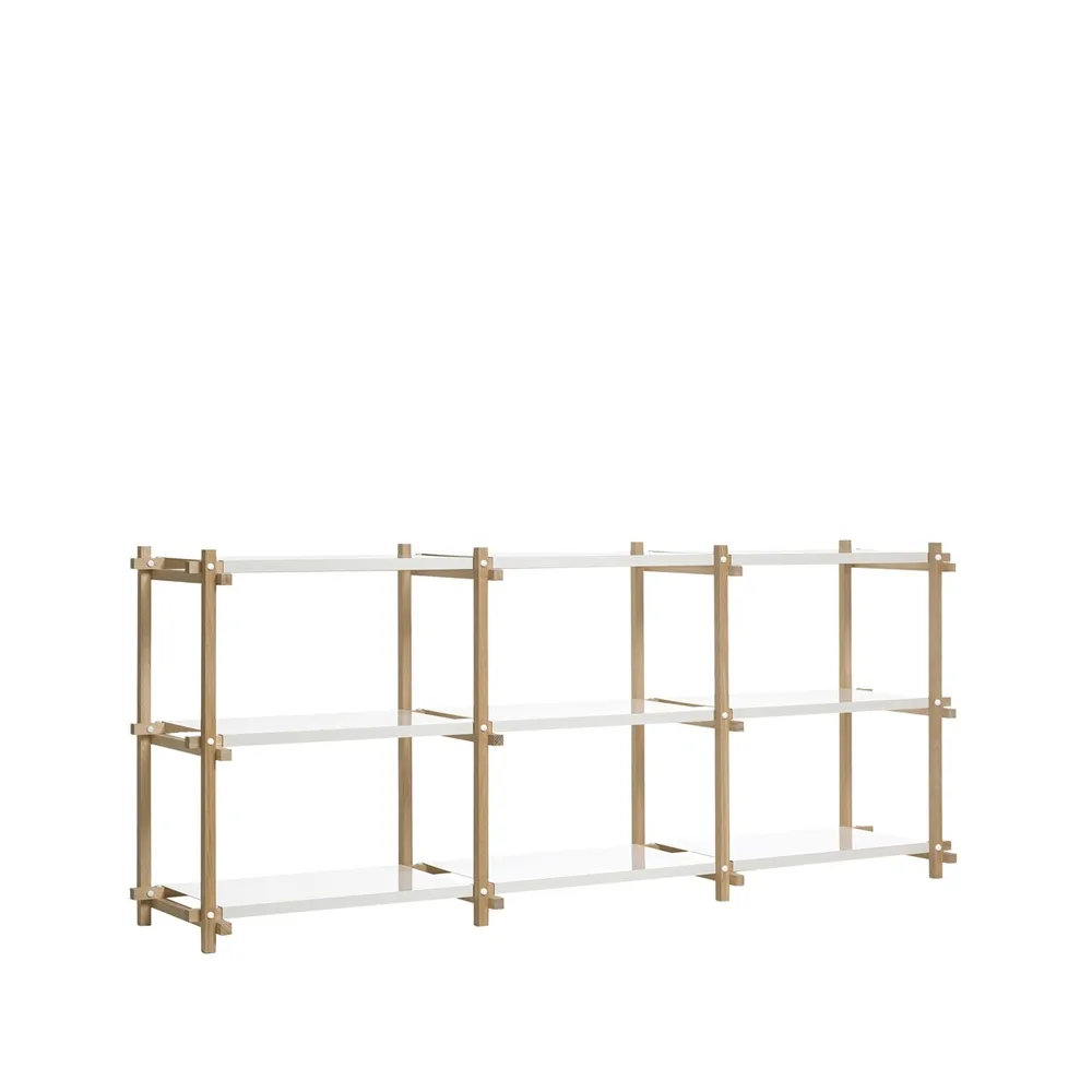 Woody hylle, Oak-white lacquered shelf, low HAY
