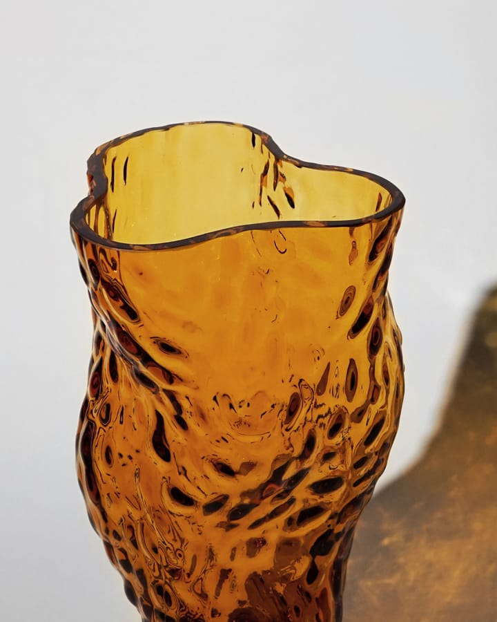 Ostrea Rock vase glass 30 cm - Amber - Hein Studio