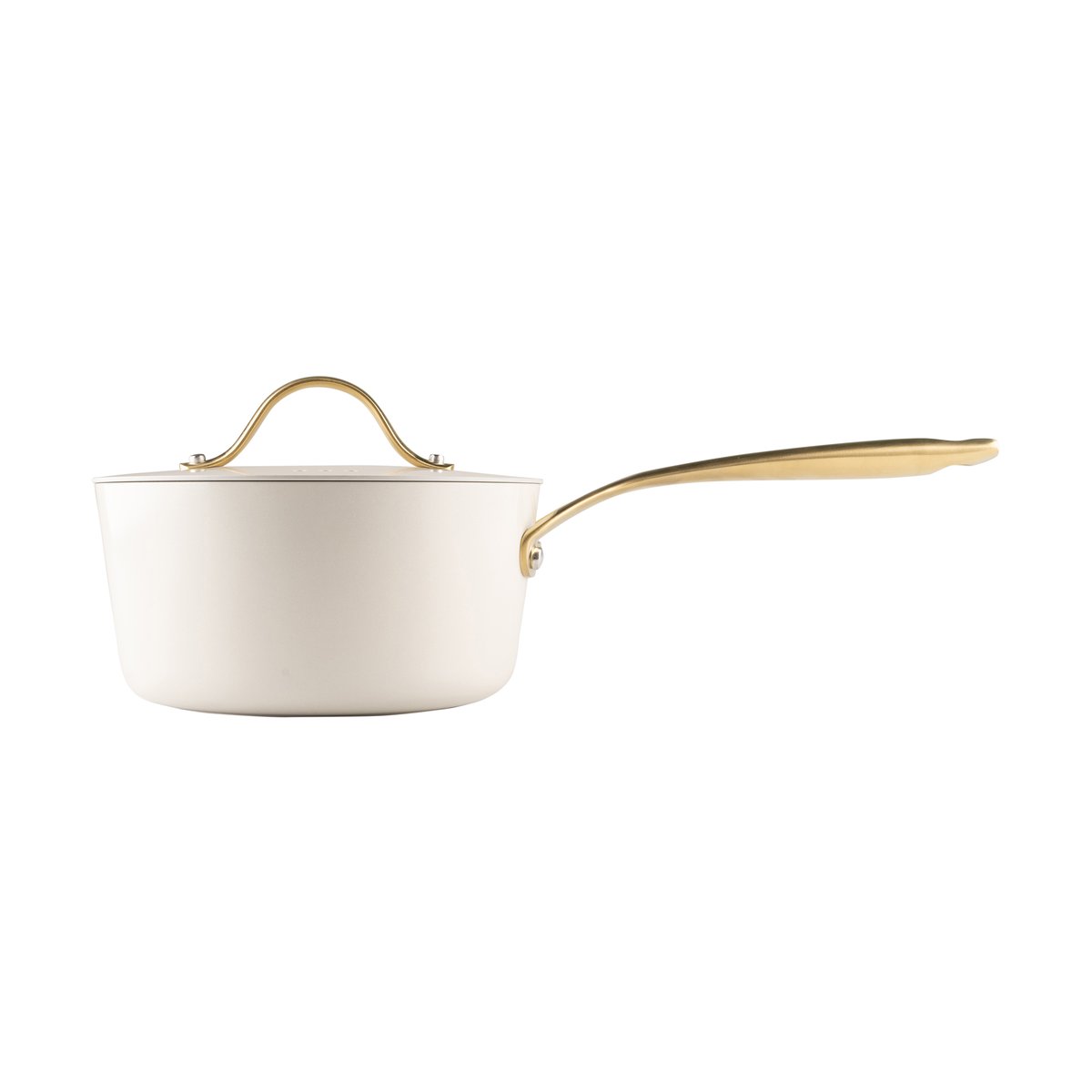 Heirol Royal Pearl sauspanne med lokk Ø18 cm Hvit-gull
