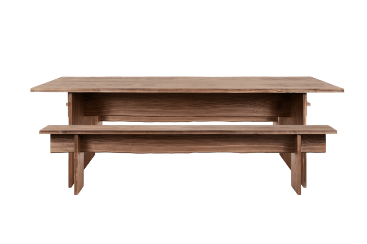 Bookmatch spisebord med benker 220 cm, Valnøtt Hem