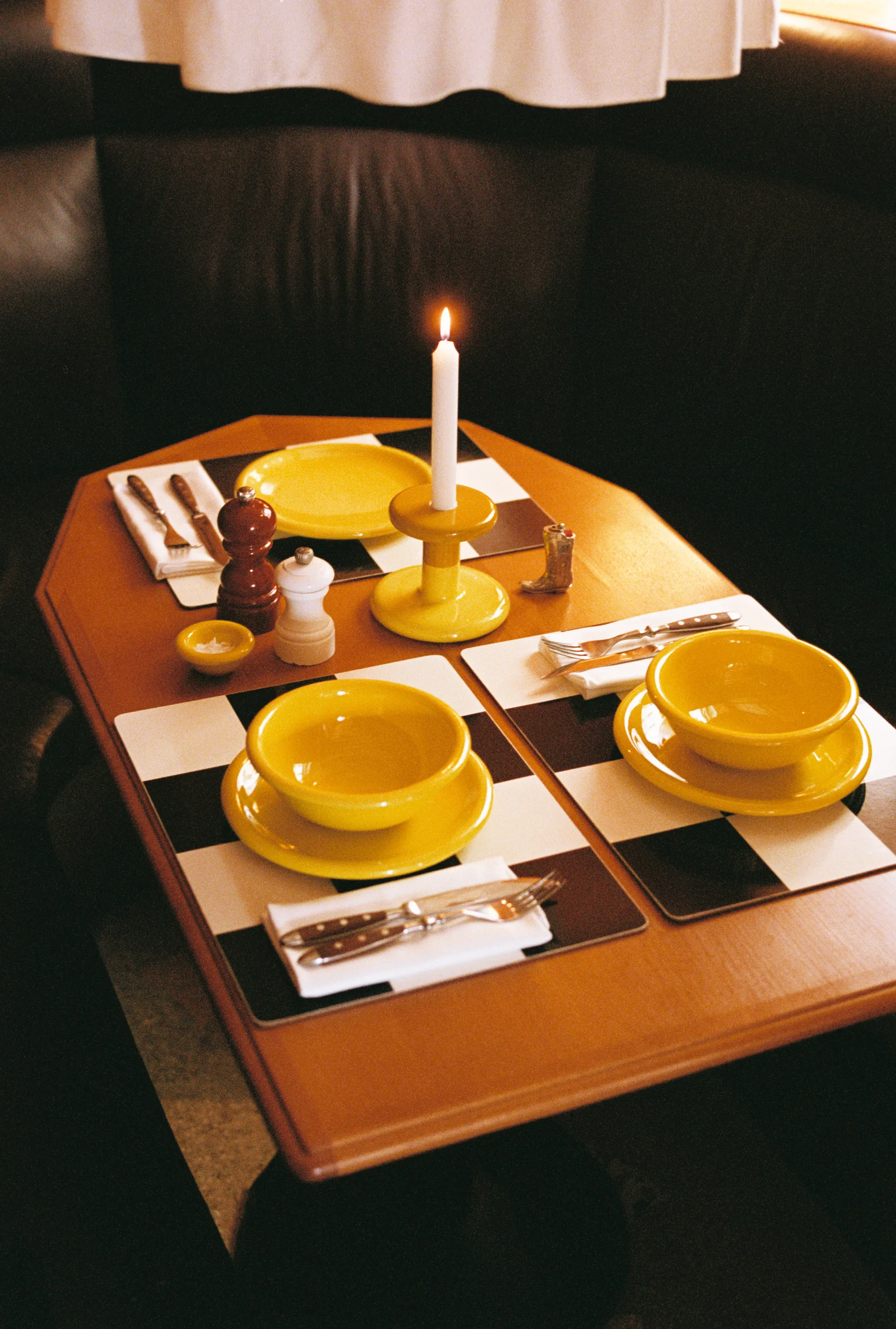 Check spisebrikke 30x40 cm 2-pakning, Honey-pink Hem