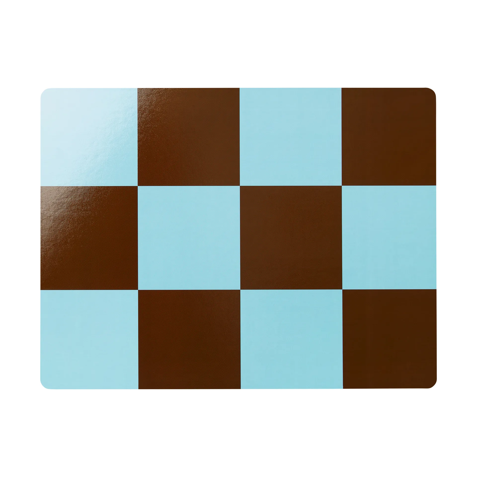 Check spisebrikke 30x40 cm 2-pakning, Light blue-chocolate Hem