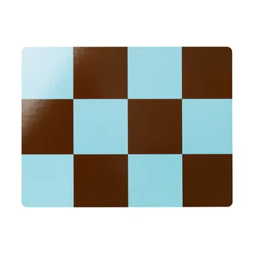 Check spisebrikke 30x40 cm 2-pakning - Light blue-chocolate - Hem