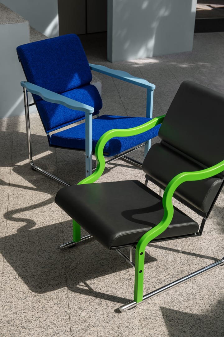 Experiment 501 loungelenestol, Green-black leather Hem