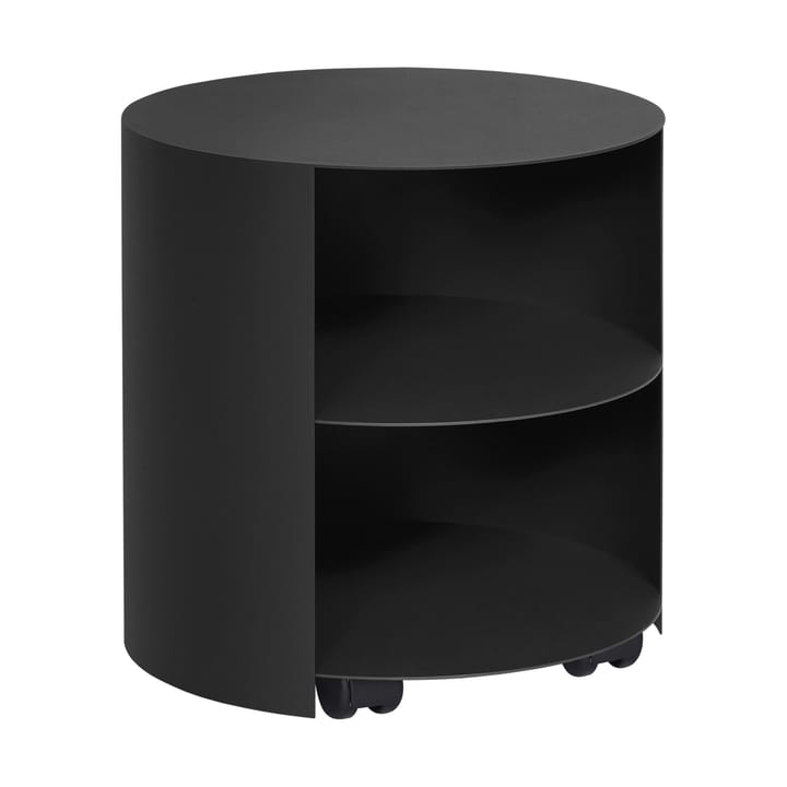 Hide sidebord Ø38x41 cm - Jet black textured - Hem