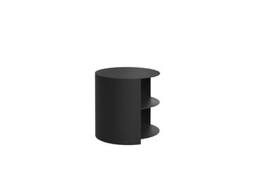 Hide sidebord Ø38x41 cm - Jet black textured - Hem