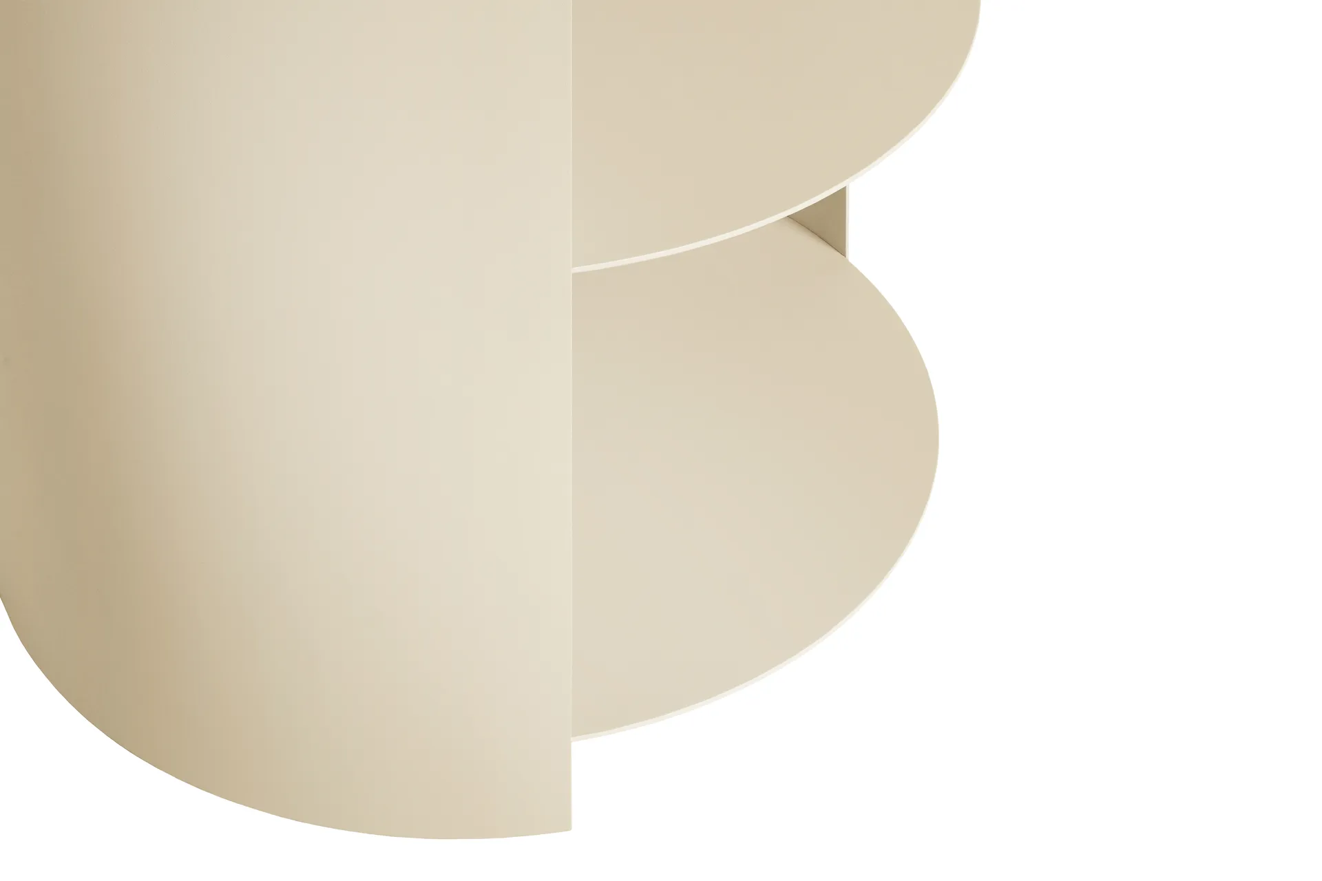 Hide sidebord Ø38x41 cm, Light ivory textured Hem