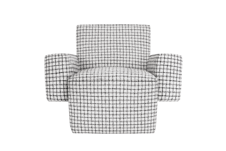 Hunk loungelenestol med armlene, Checkered black/white Hem