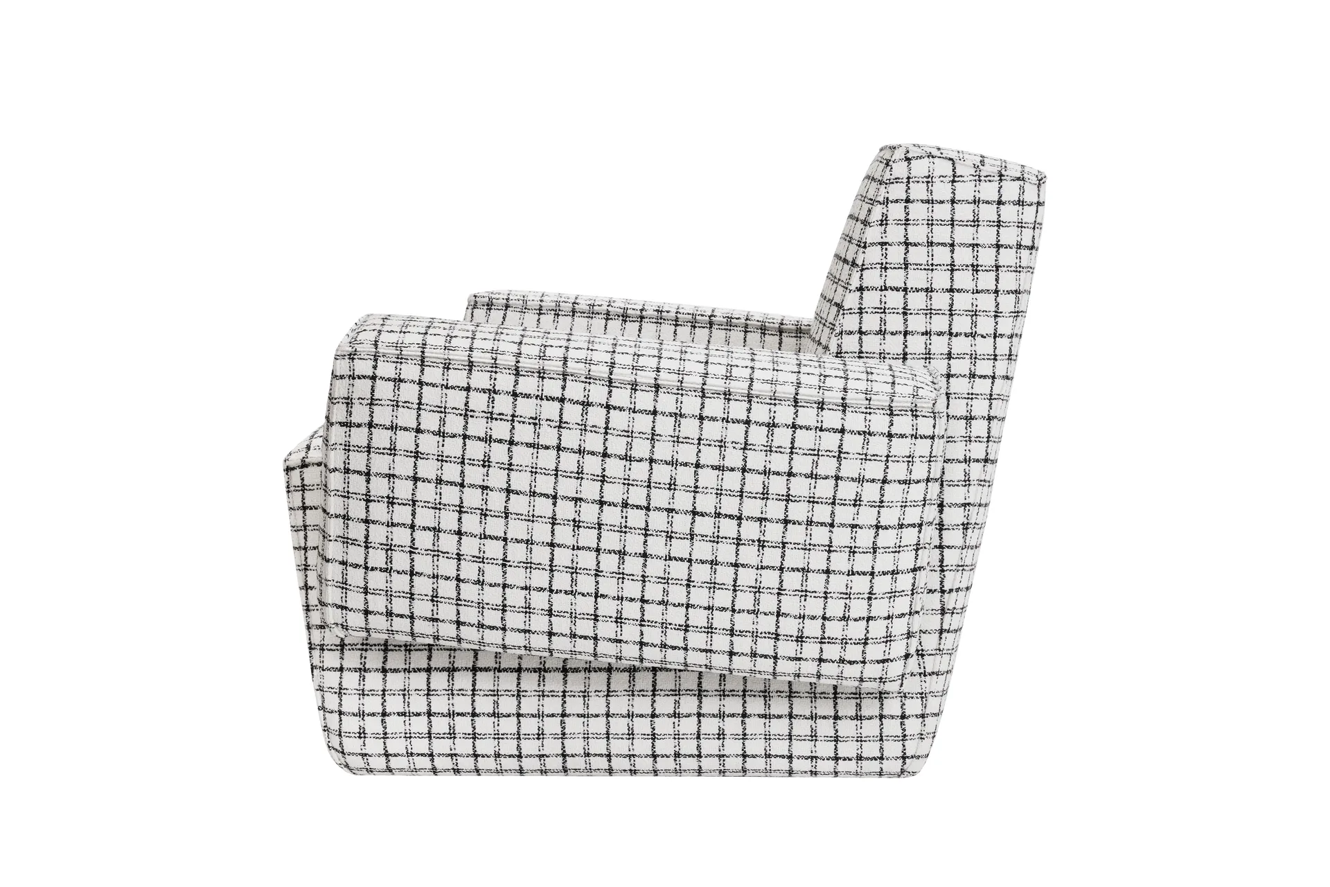 Hunk loungelenestol med armlene, Checkered black/white Hem