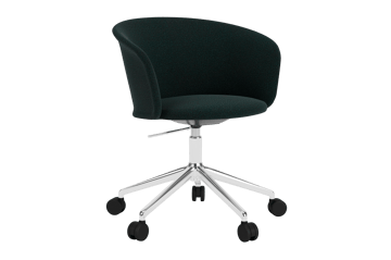 Kendo Swivel kontorstol med 5 hjul - Pine-polished aluminium - Hem