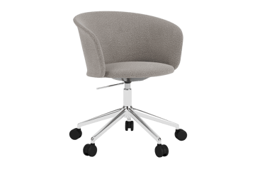 Kendo Swivel kontorstol med 5 hjul - Porcelain-polished aluminium - Hem
