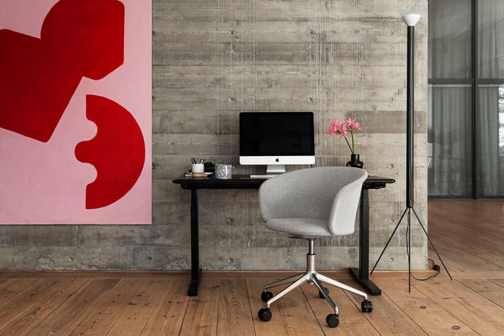 Kendo Swivel kontorstol med 5 hjul, Porcelain-polished aluminium Hem