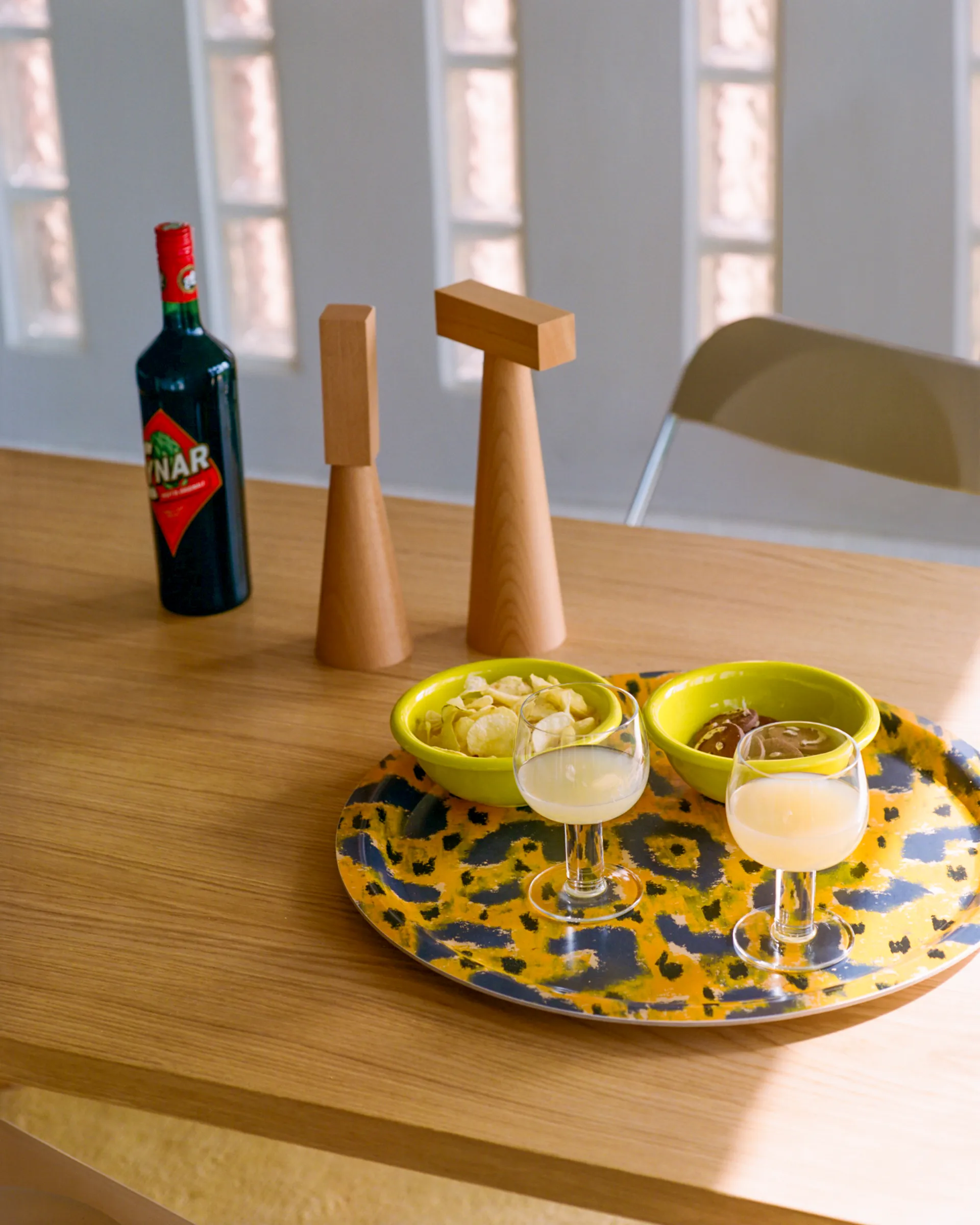 Monster brett Medium Ø49 cm, Ochre yellow-grey-black Hem