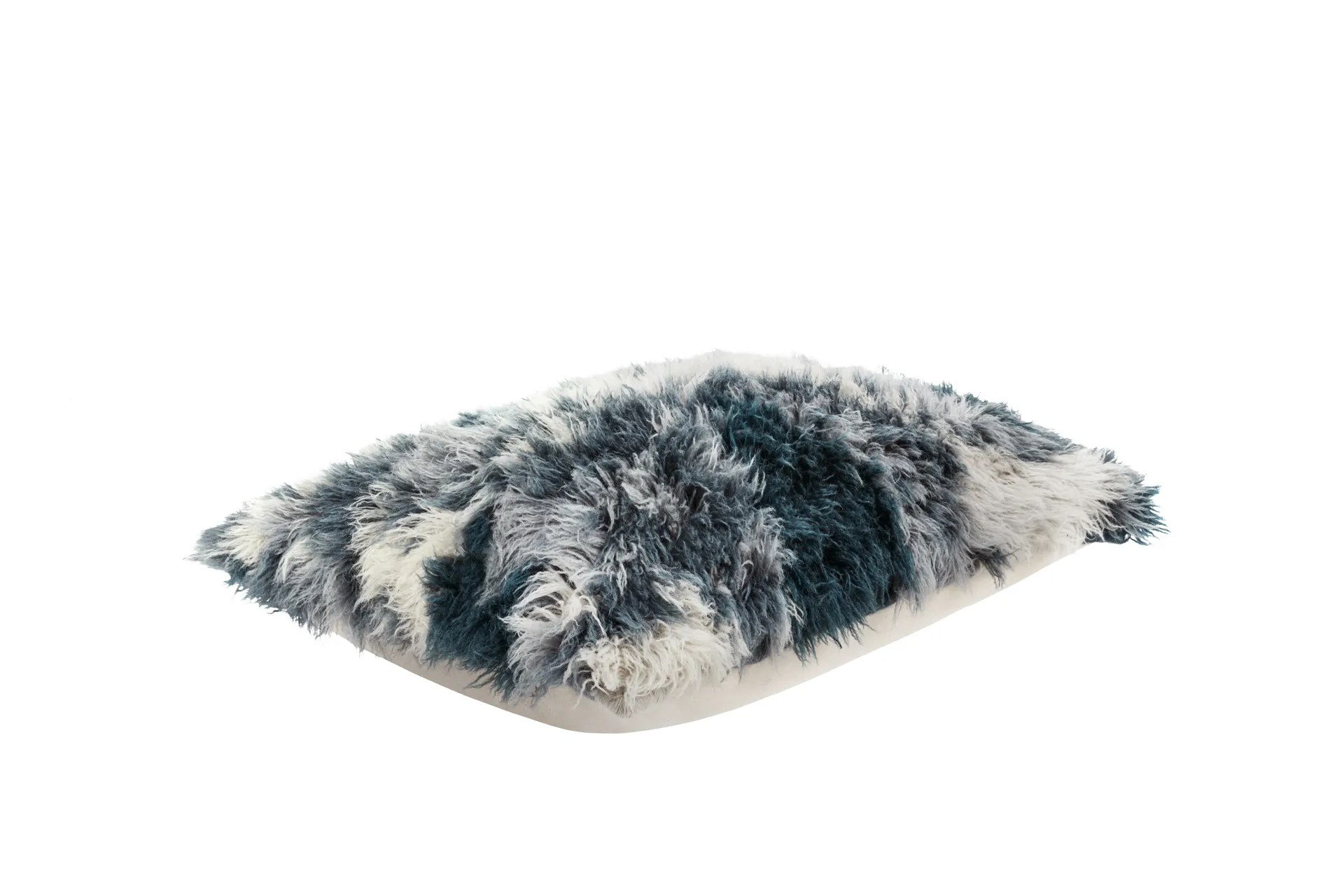 Monster pute Large 40x60 cm, Dark teal-off white Hem