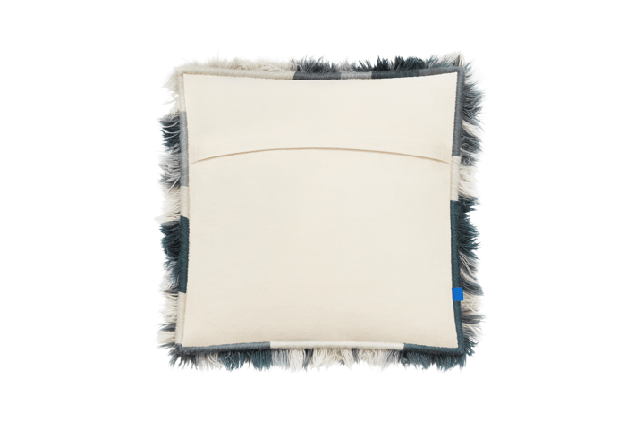Monster pute Medium 50x50 cm, Dark teal-off white Hem